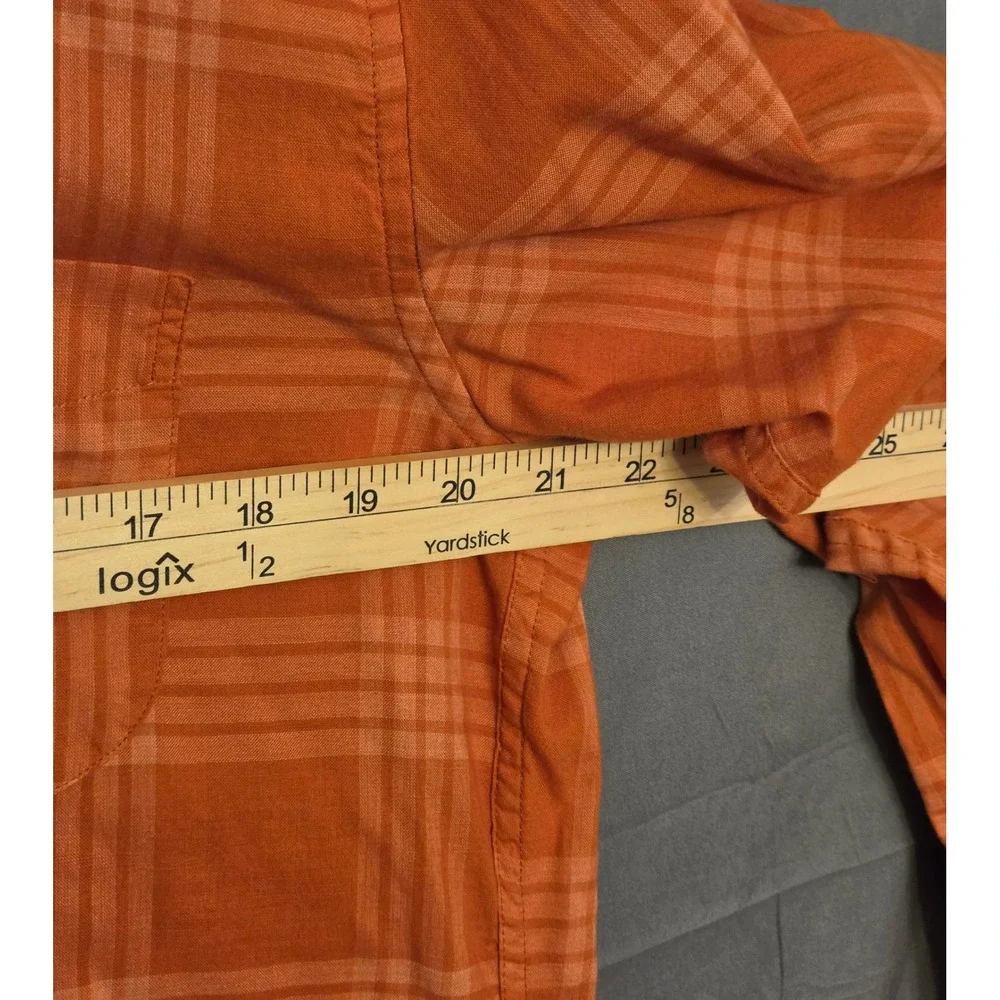 J.Crew Classic Overdyed Plaid Button-Down Shirt Mens‎ Size Medium Orange